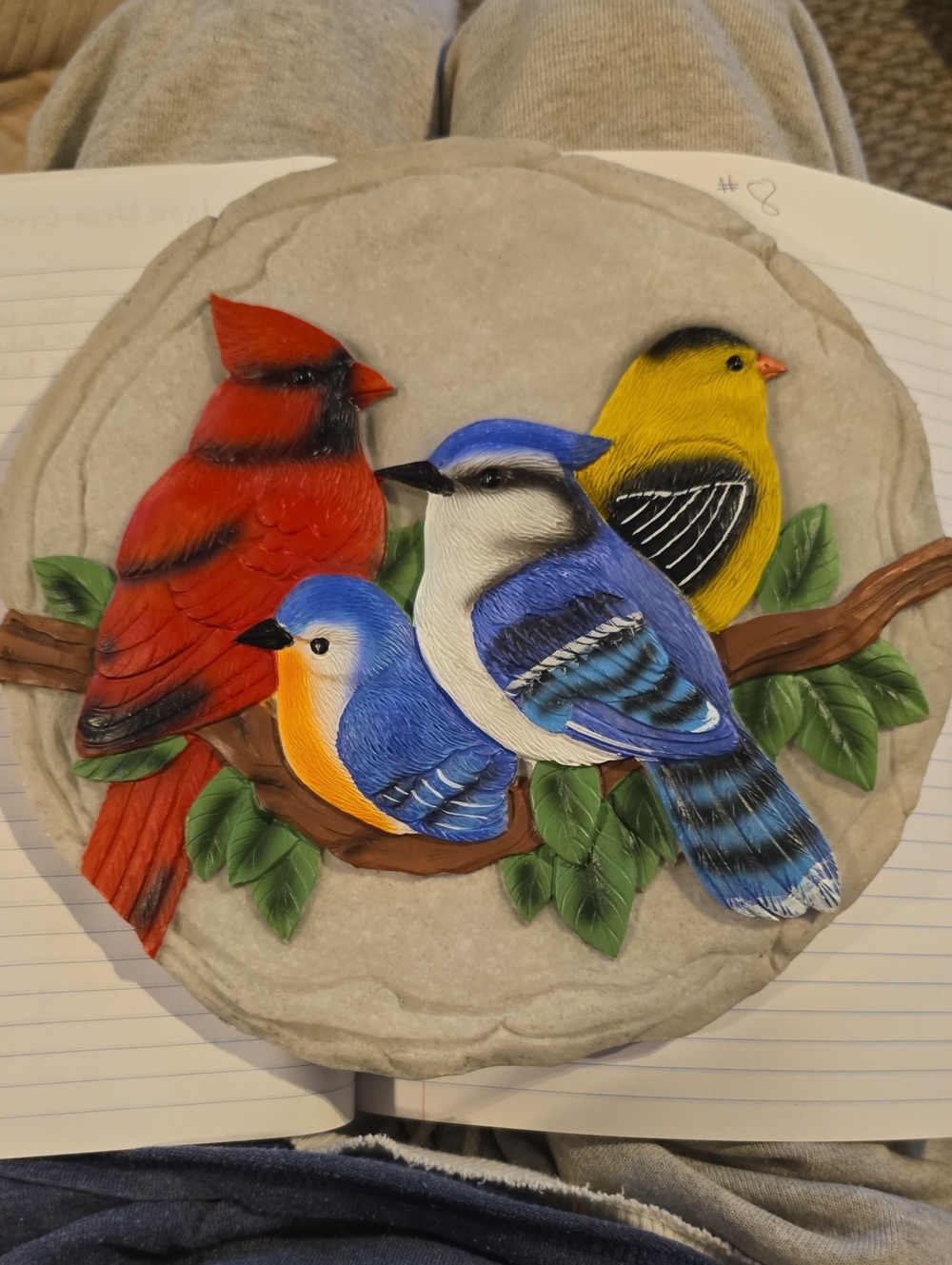 Decorative Multicolor Bird Wall Plaque - Blue, Red, Yellow Accent